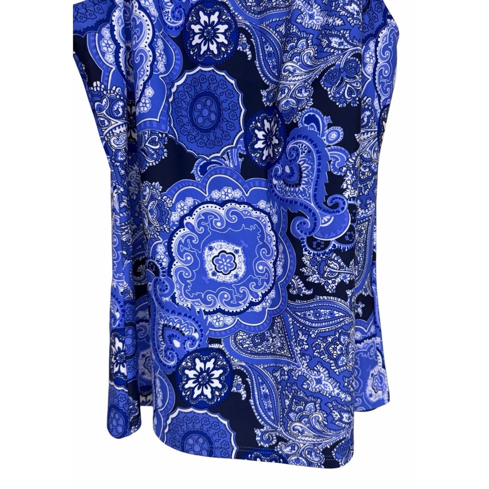 Jude Connally‎ Claire Captivia Paisley Print Tank Top Navy Blue Women's Size Med - Picture 5 of 12